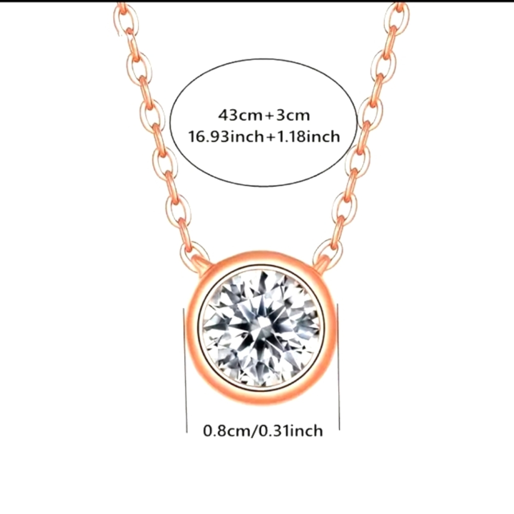 18K Gold Plated over 925 S.silver Solitaire Diamond Pendant